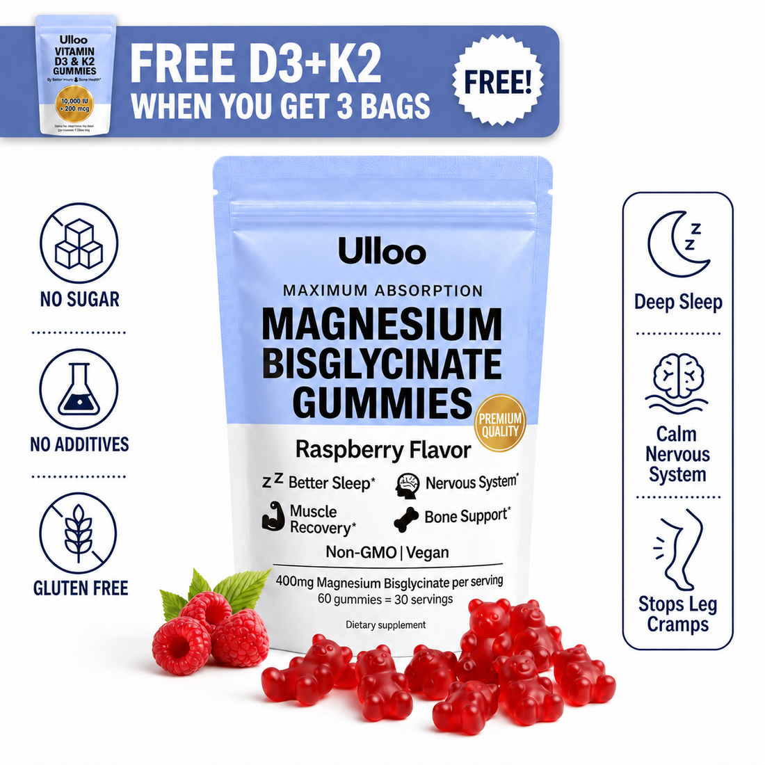 Ulloo Magnesium Bisglycinate Gummies