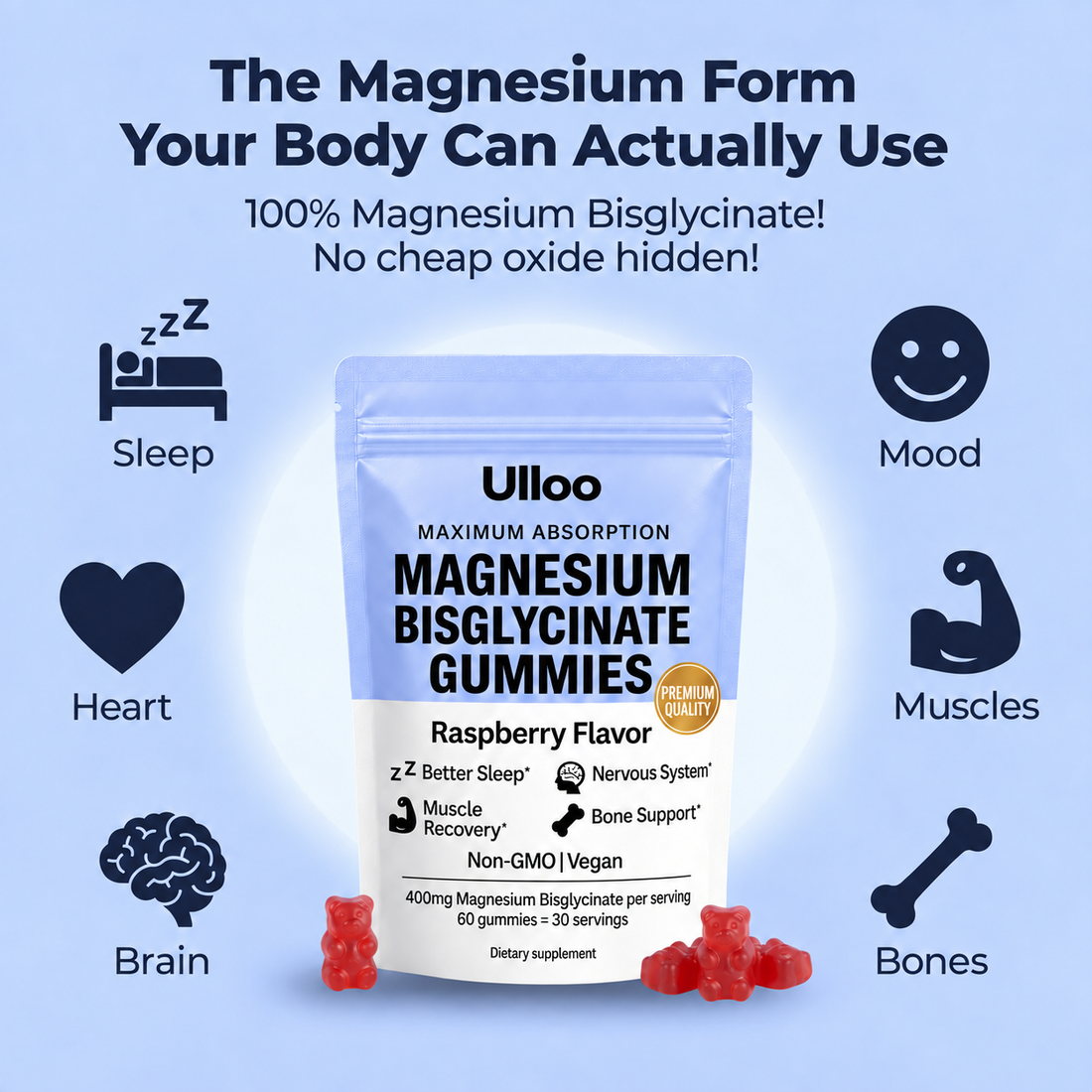 Ulloo Magnesium Bisglycinate Gummies